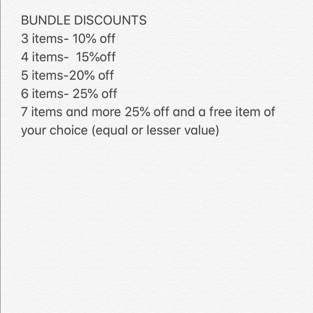 BUNDLE DISCOUNTS